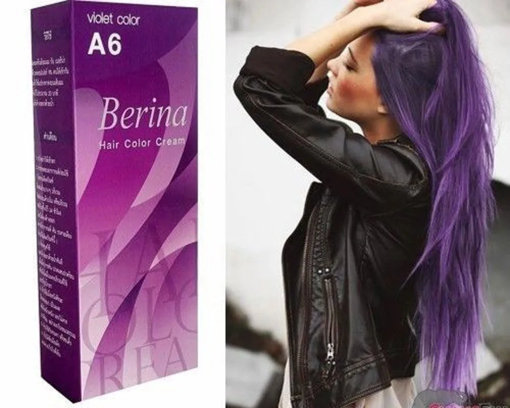 BERINA Professional крем для волос-перманентный цвет краски A6: Фиолетовый