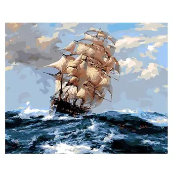 

Wind Waves Paints By Numbers DIY Pictures Oil Painting By Numbers Set Gift Coloring By Numbers Canvas Wall Set 50x40cm
