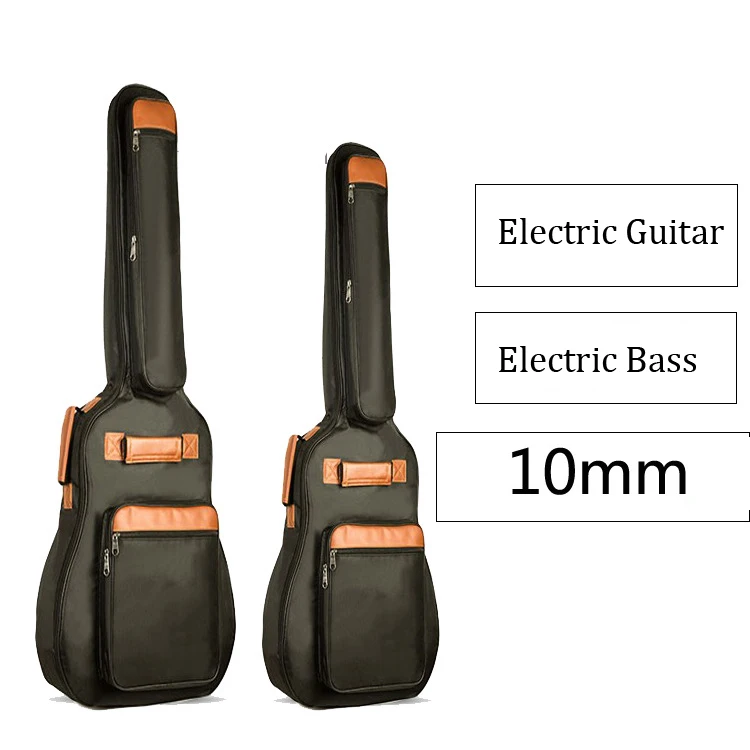 Bolsa para guitarra eléctrica de 40 / 46 pulgadas, resistente al agua, con bajos eléctricos de 10mm de grosor, funda acolchada