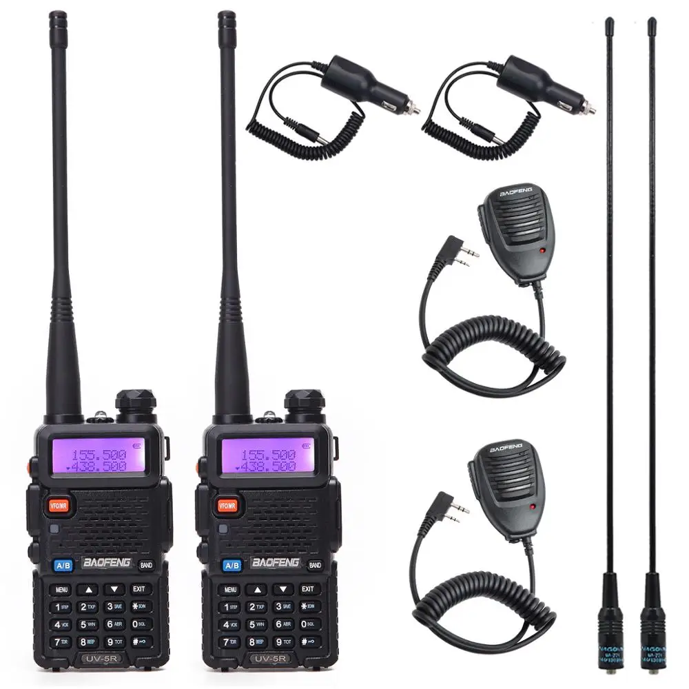 2 шт. Baofeng BF-UV5R Любительское радио портативная рация Pofung UV-5R 5 Вт VHF/UHF радио двухдиапазонное двухстороннее радио UV 5r CB радио