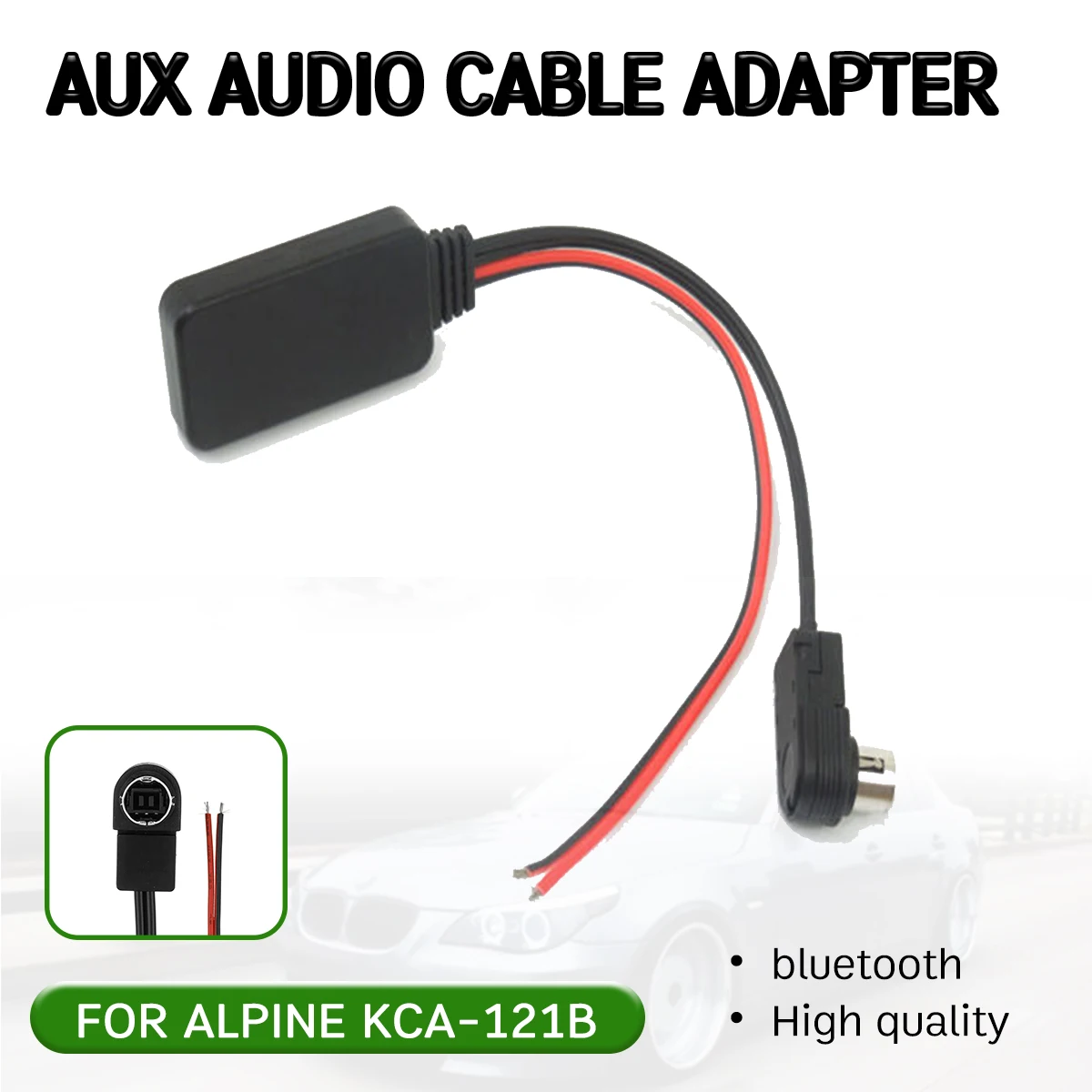 bluetooth Aux Receiver Cable Adapter for ALPINE KCA 121B for ALPINE