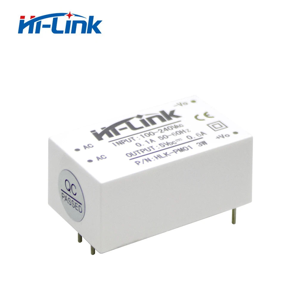 Free shipping 5pcs lot smart remote HLK PM01 white ac dc power module 100 240V to