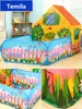 Portable Play Kids Tent with LED light Children Indoor Outdoor Ocean Ball pool game tent Castle Room House toy 3