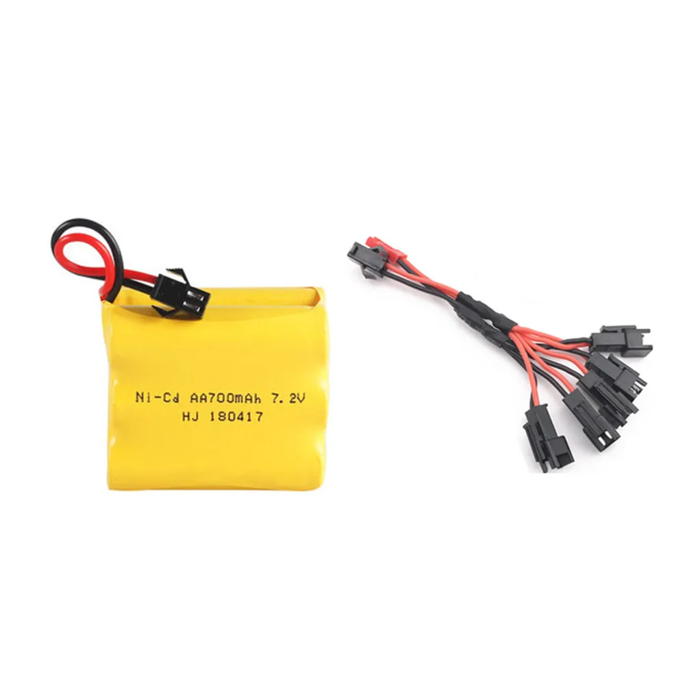 Аккумулятор 7,2 v 700mah+ зарядное устройство 7,2 v для радиоуправляемых игрушек, автомобилей, лодок, танков, поездов, роботов, пушек, NI-CD AA 7,2 v, перезаряжаемый аккумулятор SM Plug