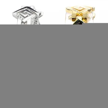 

2 Colors Fashion Women Rhombus Chain Diamond Silver Gold Bracelet Quartz Wrist Watch