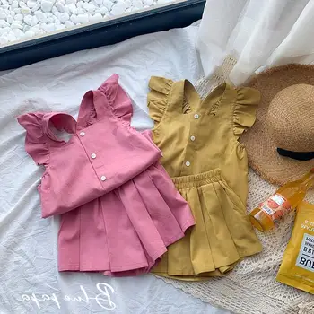 

Baby Girls Summer Cute Solid Sets, Top + Shorts 5 sets/lot wholesale
