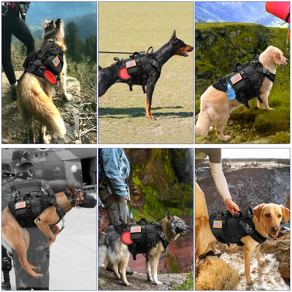 Durable Nylon Dog Harness Tactical Military Working Dog Vest No Pull Pet Training Harnesses Vest for Medium Large Dogs M L - Image 2