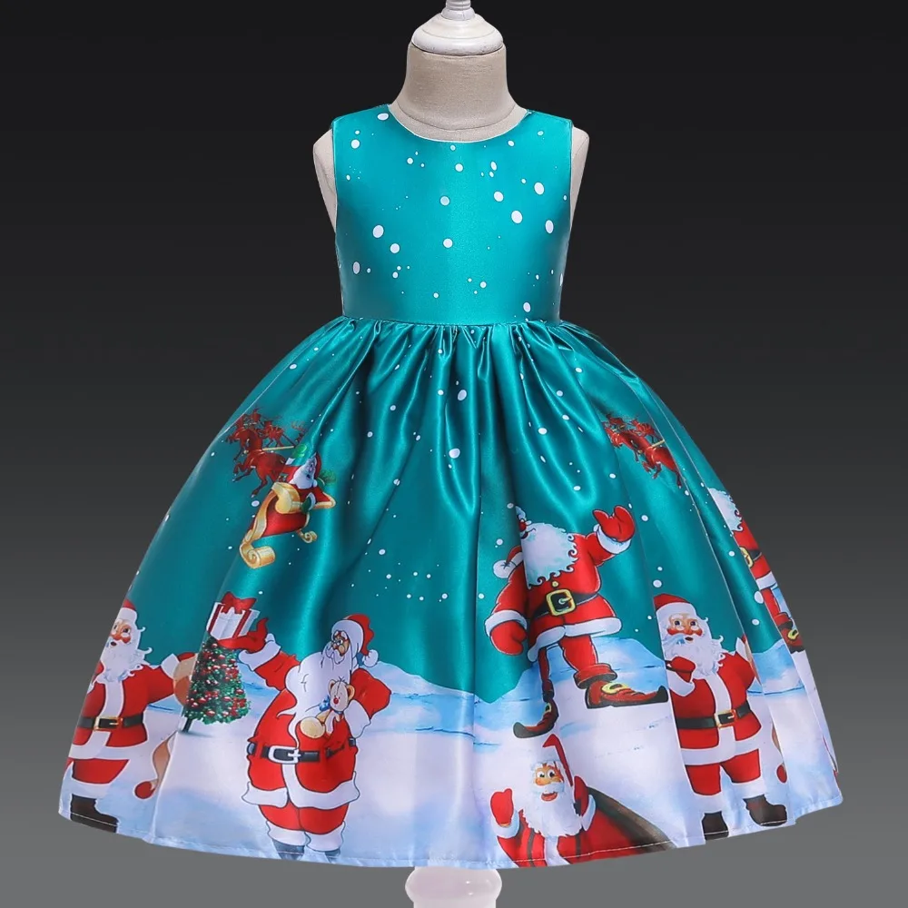 Новогоднее и рождественское платье для девочек, костюм Санта Клауса, Детские платья для девочек, платье принцессы, вечернее платье для 3, 6, 7, 8, 10 лет