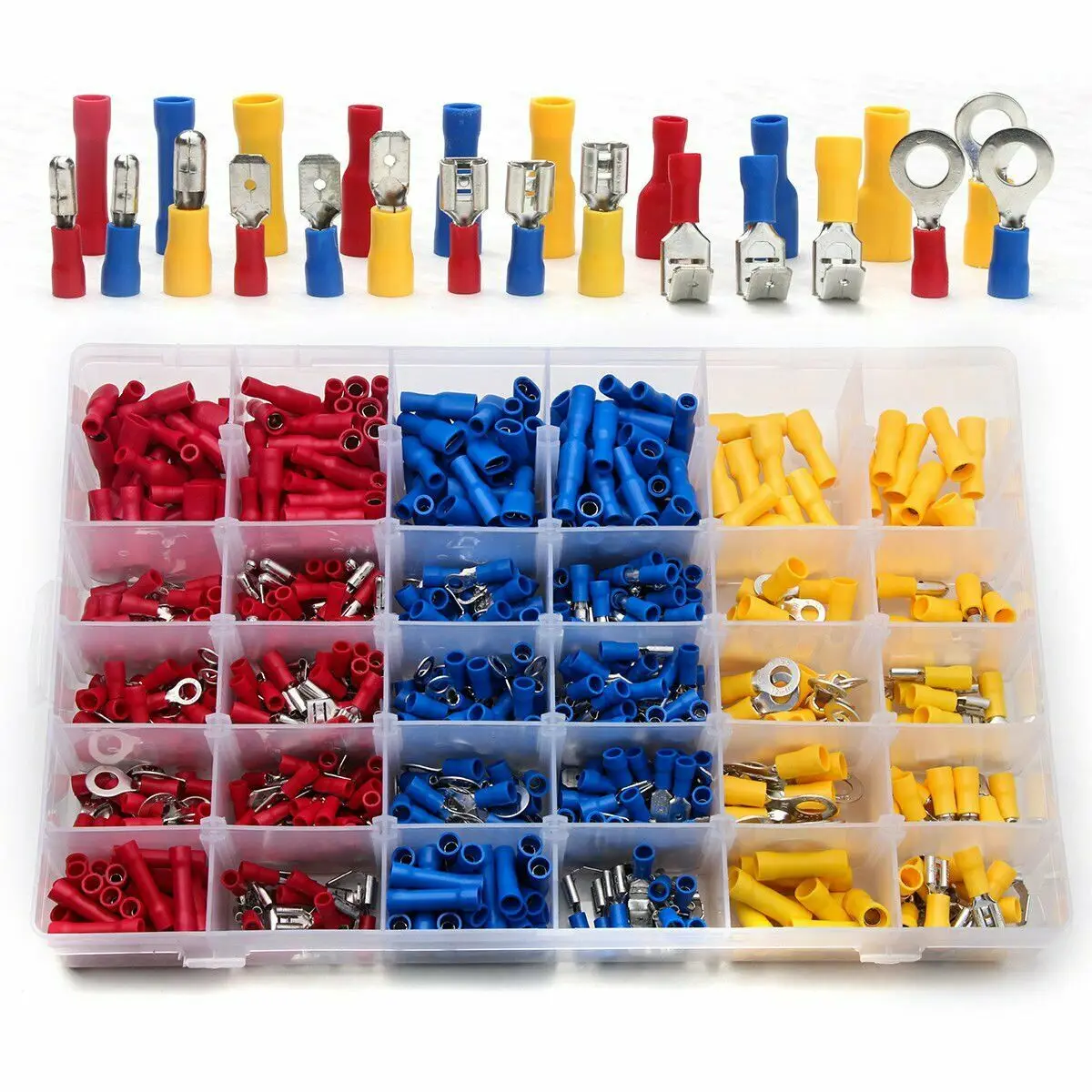 

720pcs Electrical Wire Connector Assorted Insulated Crimp Terminal Spade Set Kit