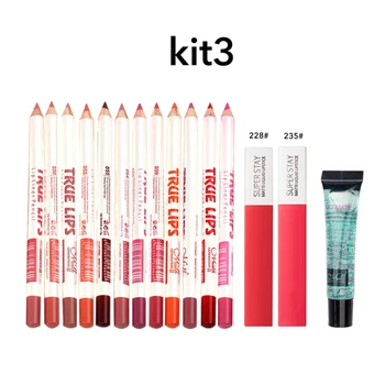 

Long Lasting Cosmetics Pencil Matte Lipstick Gift Combination Smooth Makeup Set Colorful Charming Lip Liner Professional Remover