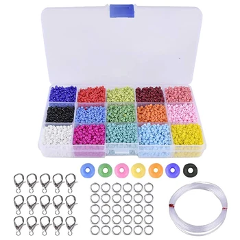 

About 9000 Pcs Colorful Beads m Glass Beads for Jewelry Making Bracelets Necklaces Gift for Kids