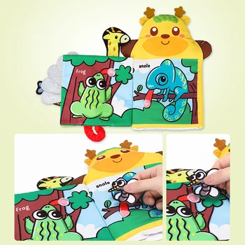 

Infant Style Baby Cloth Books Early Learning Educational Toys with Animals Soft Cloth Development Books Rattless