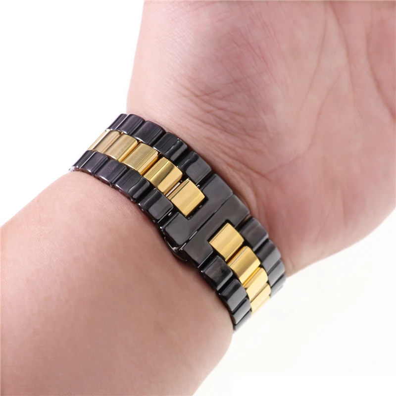 20 22MM ceramic stainless steel watch strap for Samsung 42mm 46mm S23 Huawei Amazfit GTS 2 GTR watchband bracelet wristband belt