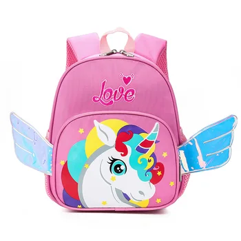

Children Girls Mochila Casual Small Cute Cartoon wing Backpack Girls Kids School kindergarten Shoulder Bags Knapsack