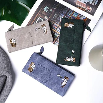 

New Fashion Women Wallets Female Cards Holders Cartoon Cat PU Wallet Coin Purses Girl Long Wallet Elegant Lady Wallets