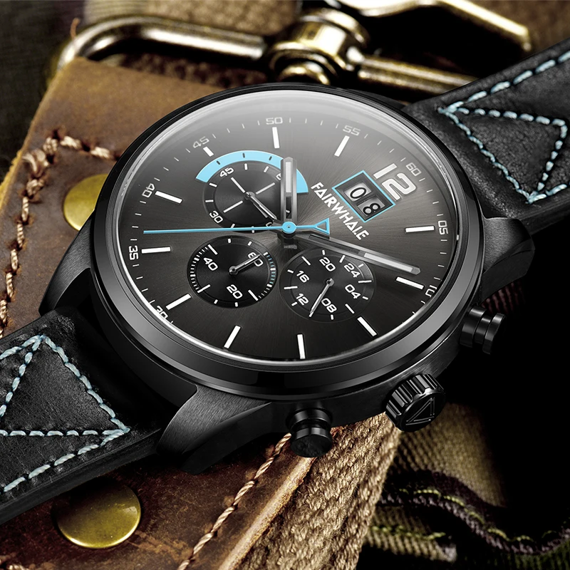 Лучший бренд класса люкс кварцевые часы для мужчин обновления модные