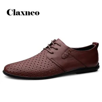 

Man Shoes Genuine Leather 2020 Summer Autumn Men's Leisure Shoe Breathable Design Male Derby Footwear Handmade New Arrival