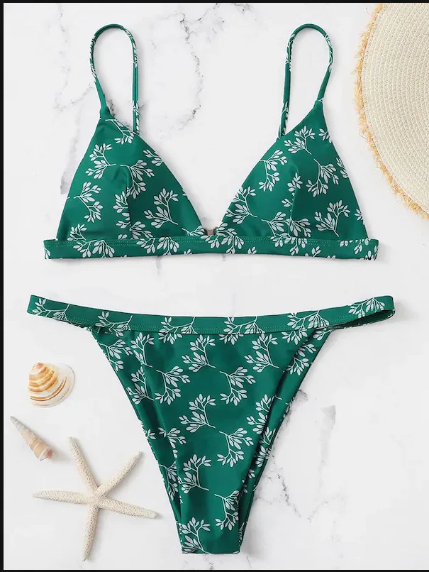 

Women's Printed Bikinis Set 2PCS Low Waist Sexy Women Swimwear added Bikini Swimsuits Bathing Suits tankini mujer