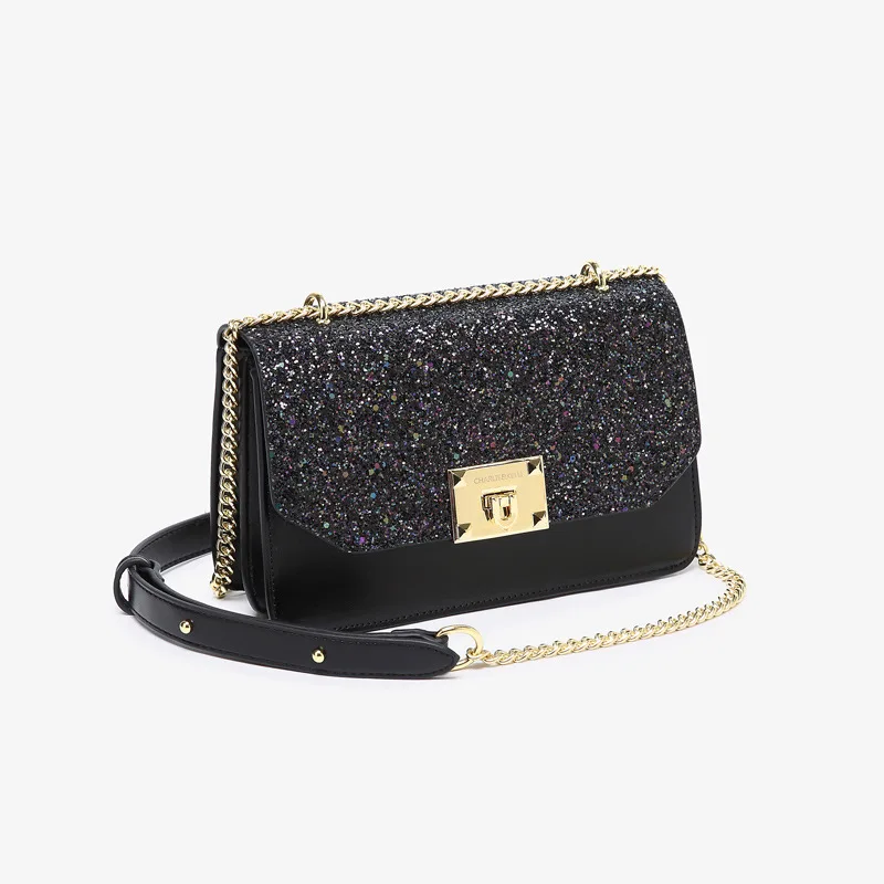 

Chain Bag Women's 2019 New Style Small CK Package Qualification Star Sequin Crossbody Bag High Grade Sense Western Style Versati