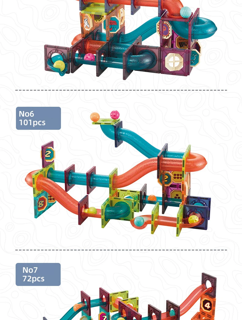 261 шт., магнитные строительные блоки с прозрачной плиткой для детей, обучающая игрушка, трек, модель, Строительный набор, подарок с наклейками для детей