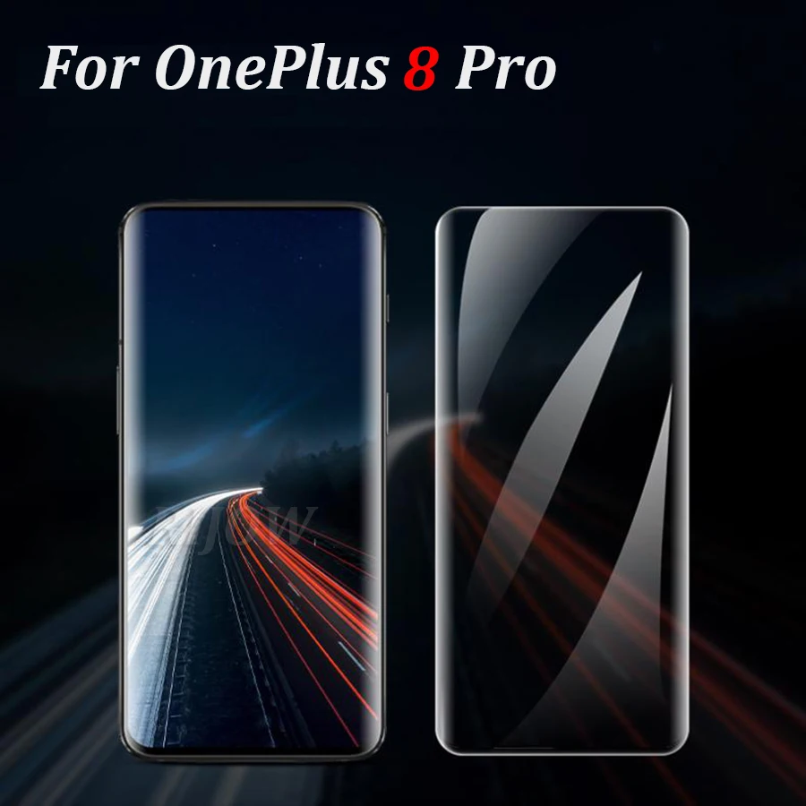 УФ жидкое закаленное стекло с полным клеем для OnePlus 8 7 Pro чехол защиты экрана One Plus