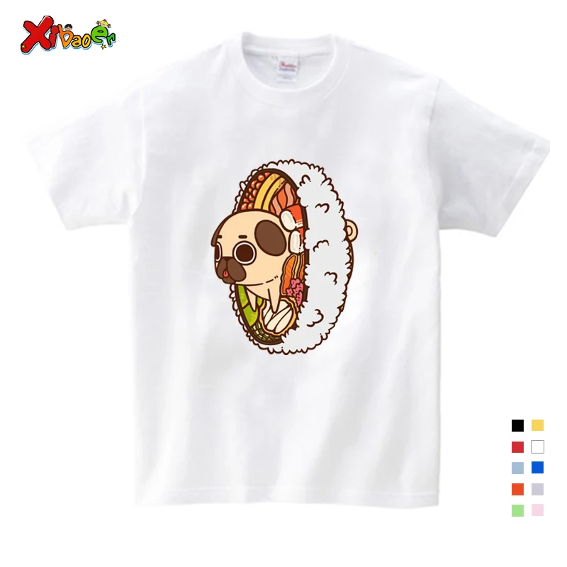 Летняя одежда для маленьких девочек; футболки с принтом «Собака и друзья»; топы для мальчиков и девочек; одежда для детей; белые Забавные футболки с героями мультфильмов; От 3 до 12 лет