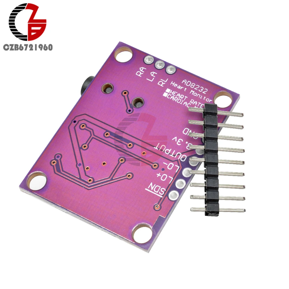 AD8232 одиночный цельный кабель ЭКГ монитор сердечного ритма модуль биотенциальный блок кондиционирования сигнала аналоговый в цифровой преобразователь DC 3,3 В