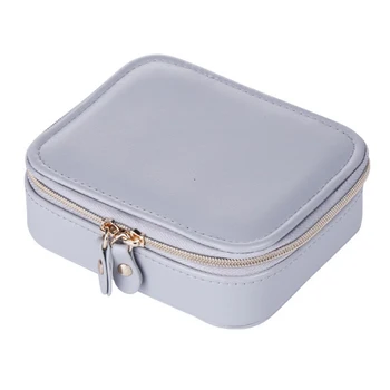 

Rings For Earrings Necklaces Double Zipper Storage Watch Jewelry Case PU Leather Multifunctional Travel Portable Organiser Bag