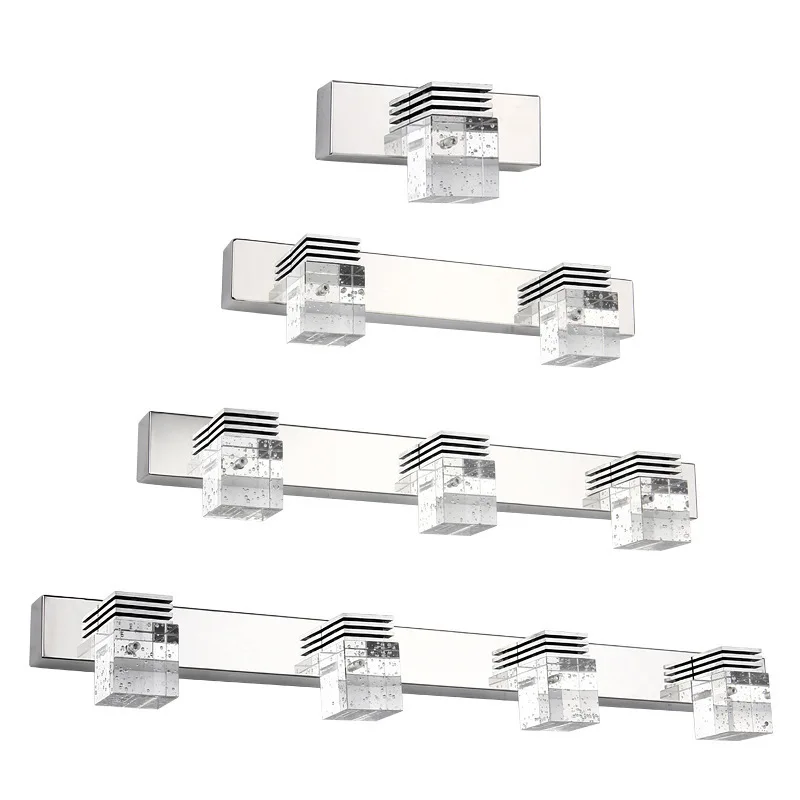 

K9 Crystal Bathroom Toilet Bathroom Mirror Front Lamp Stainless Steel Wall Lighting jing zi deng LED Crystal Mirror Front Lamp