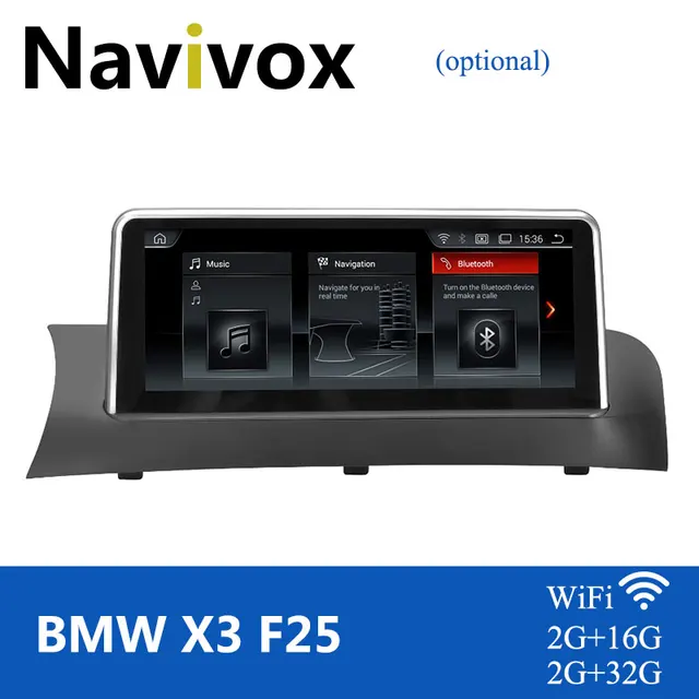 $273.17 Navivox BMW X3 F25 Android X4 F26 Radio Car GPS Navigation Multimedia Player CIC NBT 10.25 Inches Steering Wheel Control