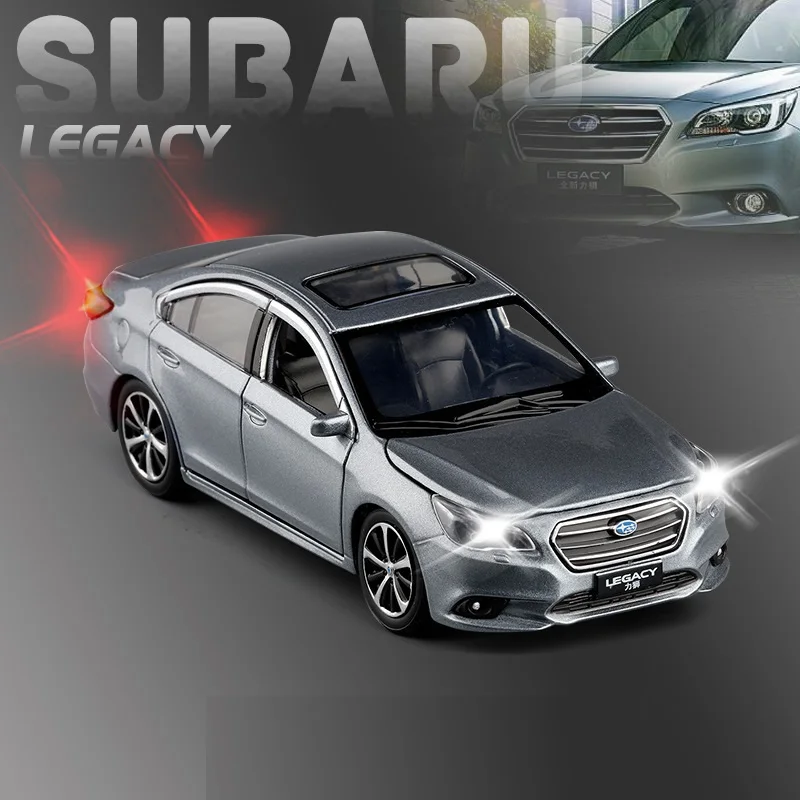 JACKIEKIM 1:32 Subaru legacy белый звук и светильник оттягивающийся под давлением модель автомобиля - Цвет: Серый