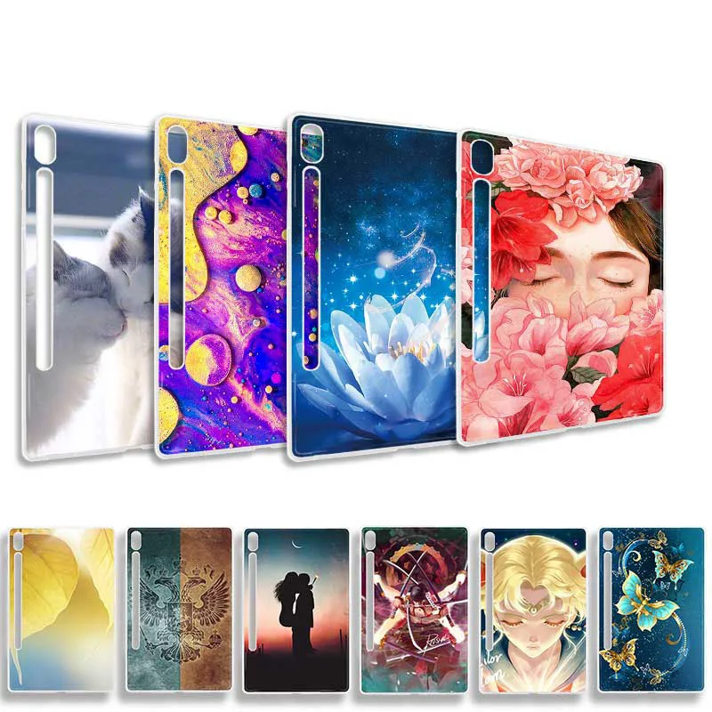 Painted Tablet Case For Samsung Tab S6 S5e S4 10.5 Silicone Cartoon Cover On Galaxy E 9.6 S3 S2 9.7 8.0 Cases | Компьютеры и офис