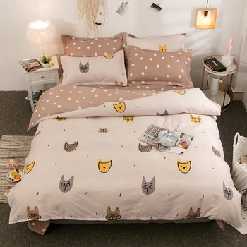 

Plant and Animals Bedding set White Pink Blue Bedding Suit King Twin Queen Size Customizable with Pillowcase of Comforter Cover