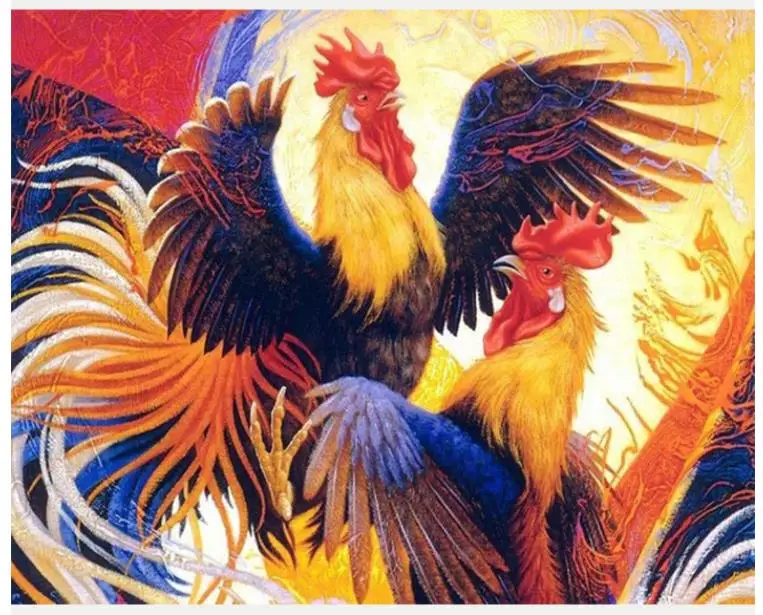 animals diamond embroidery rooster diamand painting full dotz cock home decor rhinestones stitch diamant mosaic picture | Дом и сад