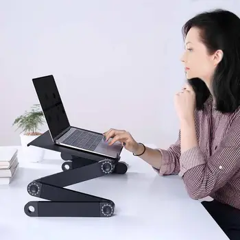 

Magic Laptop Desk With Cooling Fan Ergonomic Portable Bed Lapdesk Tray PC Table Stand Notebook Sofa Desk Stand With Mouse Pad