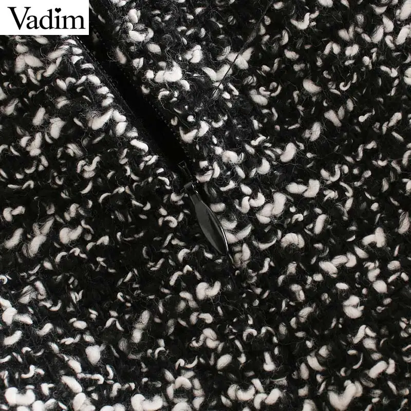 Женское элегантное платье vadim tweed midi юбка с разрезом сзади и карманами в европейском стиле офисная одежда базовые удобные женские повседневные юбки BA858