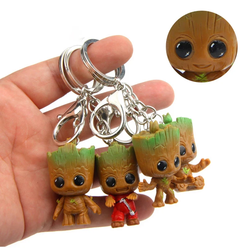 Home decoration Baby Groot Keys Chain Tree Man Model Guardians Doll The Galaxy Decoration Figurine Kid Cartoon | Дом и сад