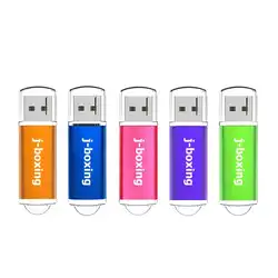 J-boxing USB флеш-накопитель прямоугольная Флешка с крышкой USB 2,0 карты памяти 1 Гб 2 ГБ 4 ГБ 8 ГБ 16 ГБ 32 ГБ Multicolors 5 шт./упак