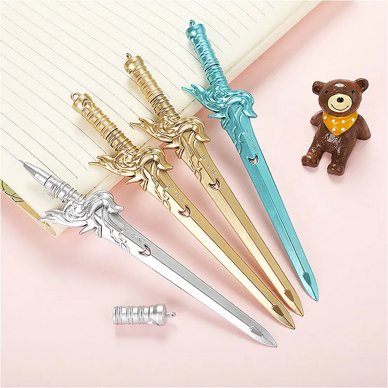 

2019 Cool Sword Ballpoint Pen Colorful Creative Cartoon Ink Black Tools Student Writing Office Stationery