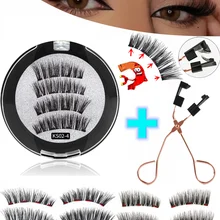 Magnetic-Eyelashes Extended Makeup 3D Handmade Dropship Reusable 3/4-Magnets 