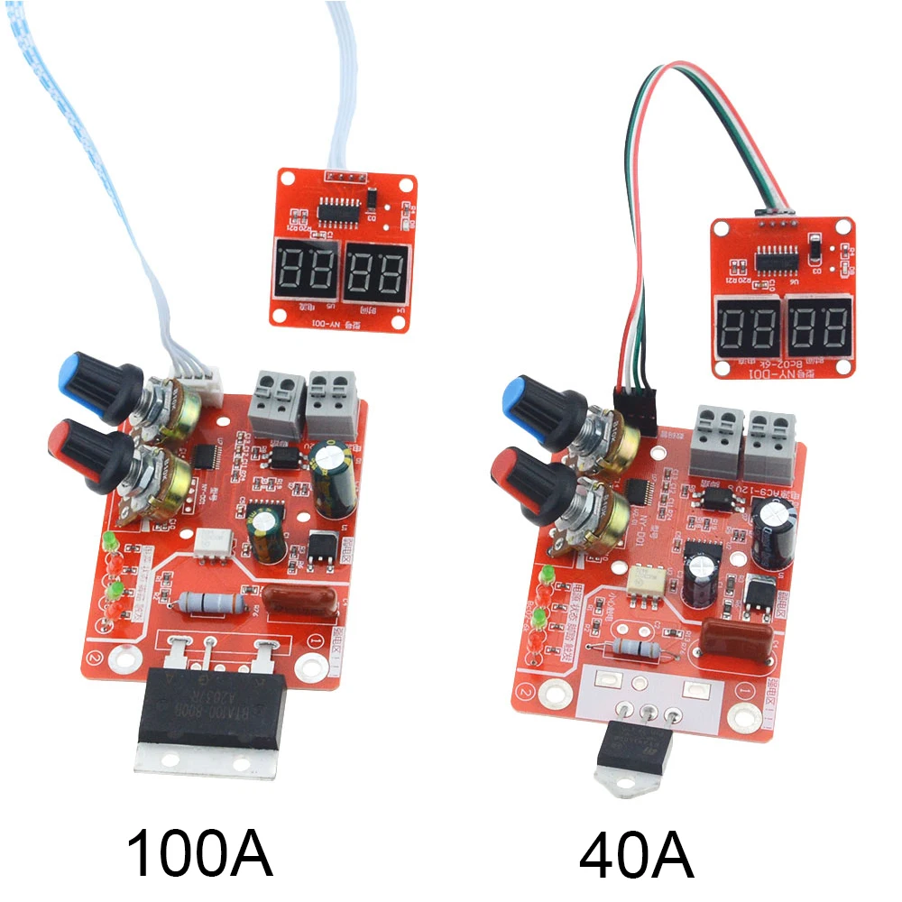 

Spot Welders Control Board 40A 100A Digital Display Spot Welding Time and Current Controller Panel Timing Ammeter NY-D01