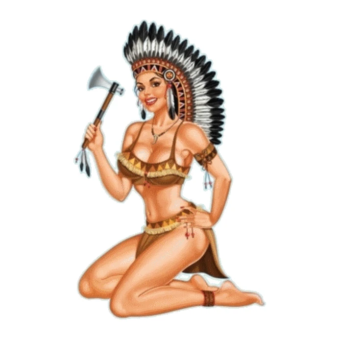 Vintage Indian Pin Up Girl Sexy Indikerin Busen Decal Instagram Stickers Car Moto Beautiful Woman Film Sexi Sticker