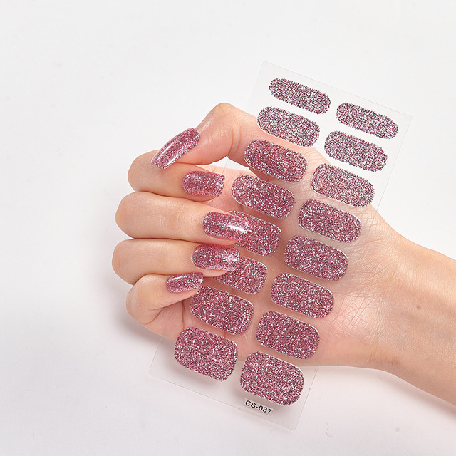 Tips/Sheet Minimalist Design Gradual Change Glitter Series Powder Sequins Self Adhesive Nail Sticker Nails Sticker Designer