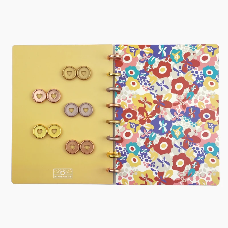 100pcs Heart Notebook Plastic Disc Binding Ring Mushroom Hole Binding Disc DIY 360 Degree Foldable Buckle Office Supplie