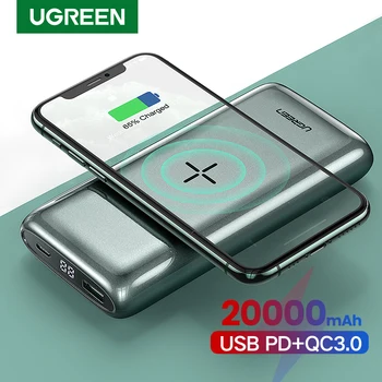 

Ugreen Power Bank 20000mAh Portable Fast Charger Quick Charge 4.0 3.0 QC3.0 Qi Wireless Charging PD Poverbank