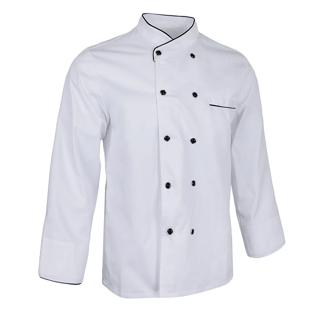 White 2XL Унисекс длинный рукав шеф Униформа куртка для повара для ресторана отеля еда обслуживание - Цвет: White 2XL