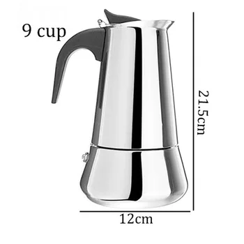 

Stainless Steel Stovetop Moka Espresso Coffee Maker Pot Tool Induction Cooker For Home Can Drink Good Coffee