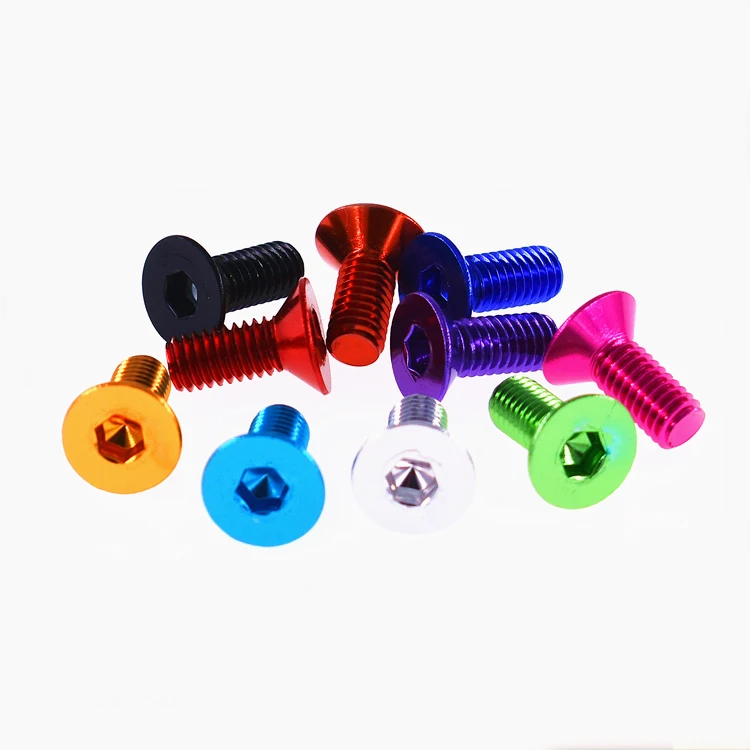7pcs M4*10mm Allen aluminum alloy screw countersunk bolt flat head screws hex socket nails bolts 7075 Al | Обустройство дома