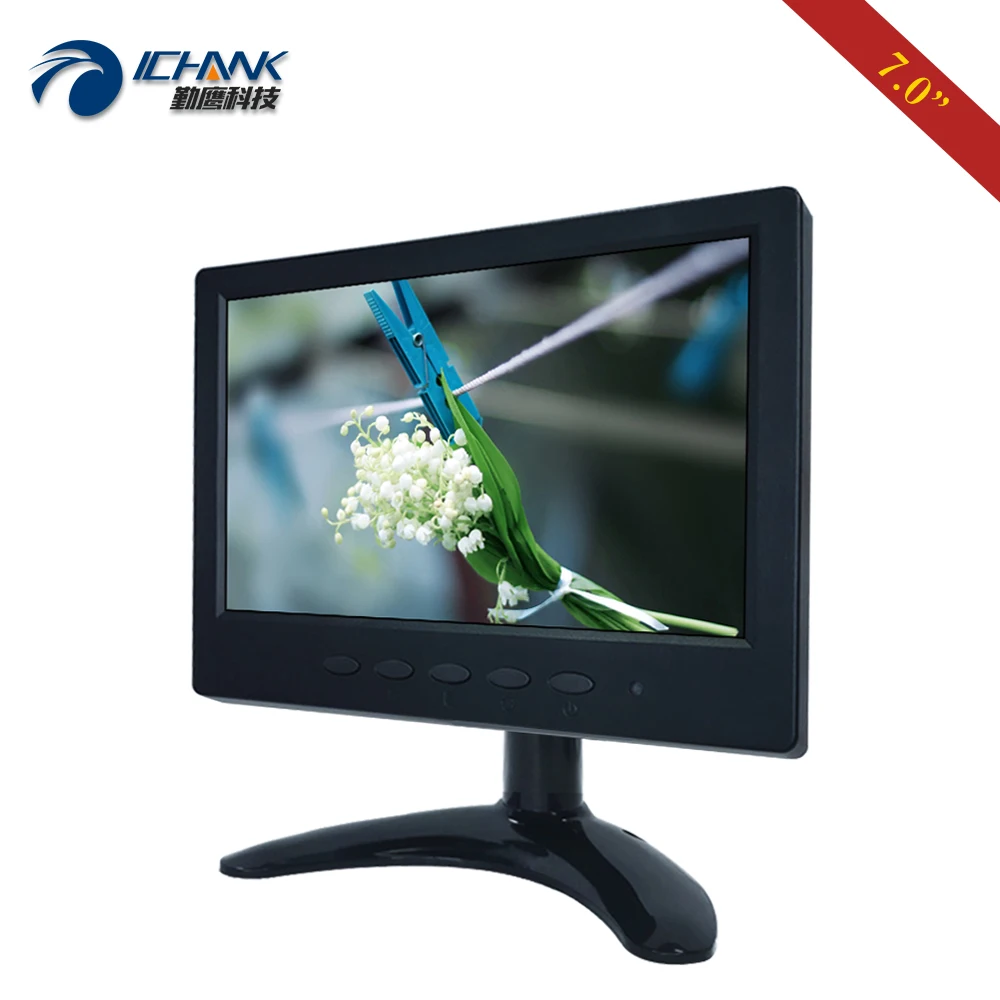 ZB070JN 59/7 дюймовый экран 1024x600 Fullview IPS BNC HDMI VGA Raspberry Pi3 Built in монитор ПК U Disk рекламный