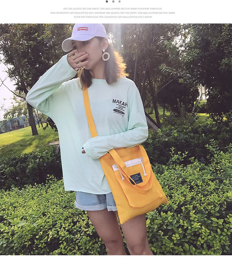 Bag Women's Summer New Style Korean Wave Flax Canvas Handbag Casual WOMEN'S Shoulder Bag Versatile Shoulder Bag